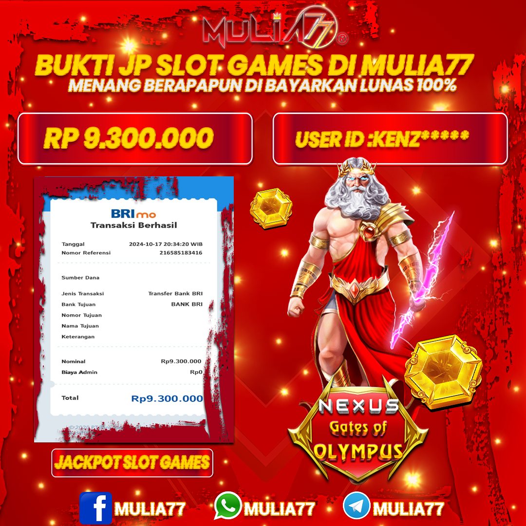 Menang Jackpot Slot Online Gacor MULIA77 Resmi Rp 9.300.000
